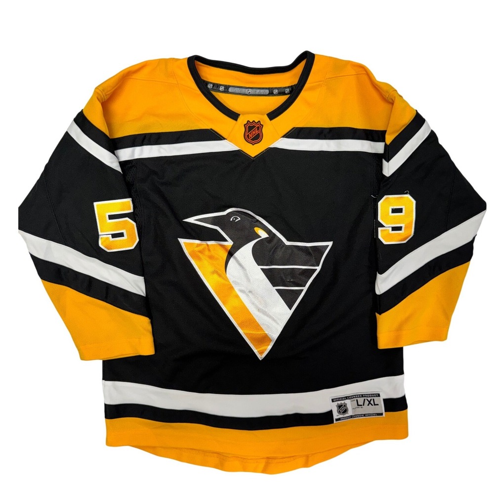 NHL Pittsburgh Penguins Jake Guentzel 59 Jersey Kids L/XL Black Yellow Hockey